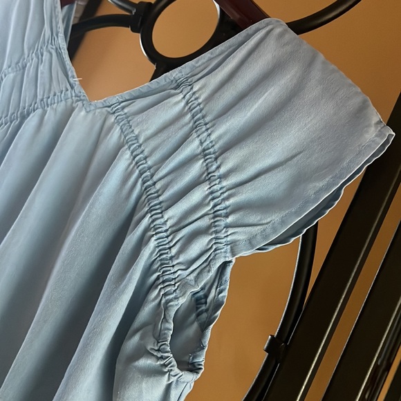 FREE PEOPLE Faux Wrap Jean Light Wash Bodysuit - Picture 5 of 11